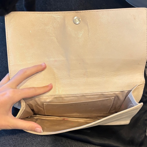 Vintage YSL Beige Cream Clutch - Picture 4 of 5